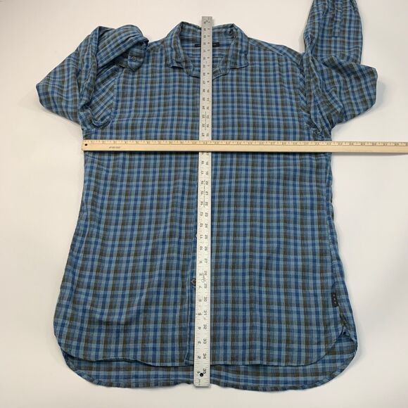 John Varvatos Shirt Mens XL Extra Large Blue Green Plaid Button Up Long Sleeve - Picture 5 of 10